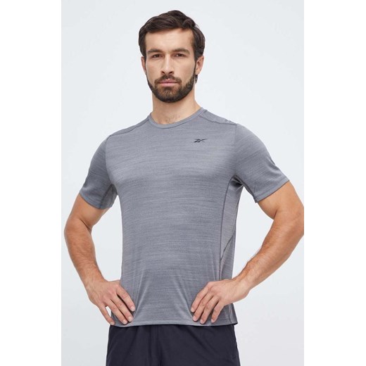 Reebok t-shirt treningowy Motionfresh Athlete kolor szary melanżowy ze sklepu ANSWEAR.com w kategorii T-shirty męskie - zdjęcie 164415975