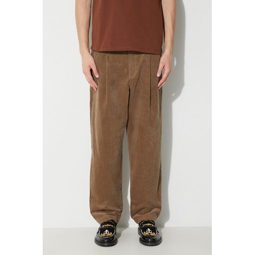 A.P.C. spodnie sztruksowe kolor brązowy proste ze sklepu PRM w kategorii Spodnie męskie - zdjęcie 164416575
