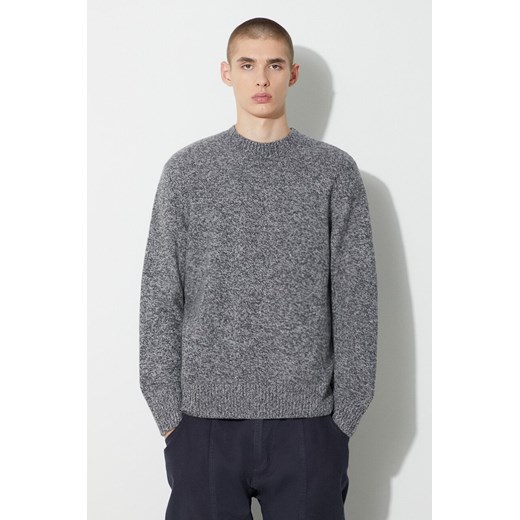 A.P.C. sweter wełniany męski kolor szary ze sklepu PRM w kategorii Swetry męskie - zdjęcie 164416577