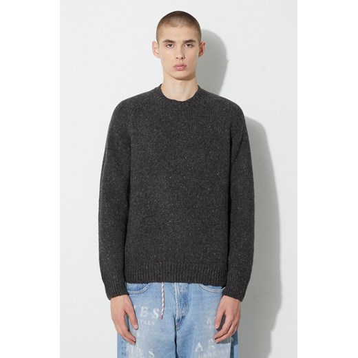 A.P.C. sweter wełniany męski kolor szary lekki ze sklepu PRM w kategorii Swetry męskie - zdjęcie 164416579