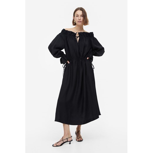 H & M - Sukienka z odkrytymi ramionami - Czarny H & M XL H&M