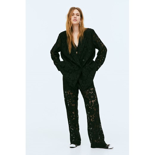 H & M - Proste spodnie koronkowe - Czarny H & M 32 H&M