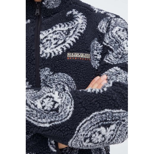 Napapijri bluza polarowa kolor czarny wzorzysta Napapijri M ANSWEAR.com