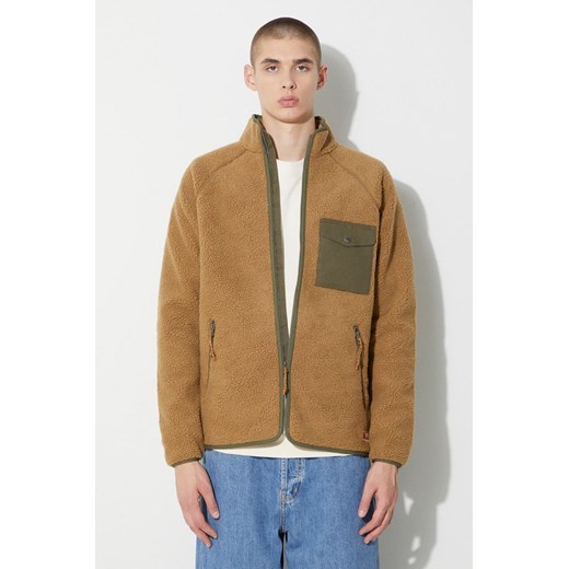 Fjallraven bluza Vardag Pile męska kolor brązowy wzorzysta ze sklepu ANSWEAR.com w kategorii Bluzy męskie - zdjęcie 164425745