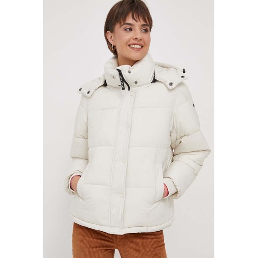 Pepe Jeans kurtka Morgan damska kolor beżowy zimowa ze sklepu ANSWEAR.com w kategorii Kurtki damskie - zdjęcie 164426348