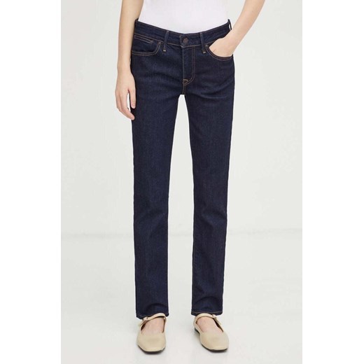 Levi&apos;s jeansy 712 SLIM WELT POCKET damskie kolor granatowy ze sklepu ANSWEAR.com w kategorii Jeansy damskie - zdjęcie 164427286