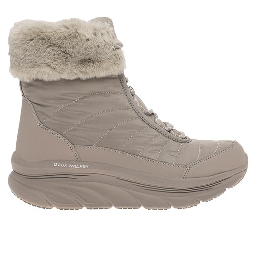 Buty Skechers D'Lux Walker Winter Solstice 167388DKTP - beżowe ze sklepu streetstyle24.pl w kategorii Śniegowce damskie - zdjęcie 164429178