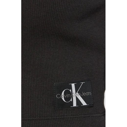 Bluzka damska Calvin Klein w serek bawełniana z długimi rękawami 