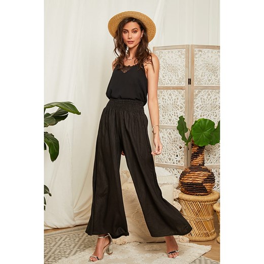 Lin Passion Lniane spodnie w kolorze czarnym ze sklepu Limango Polska w kategorii Spodnie damskie - zdjęcie 164433639