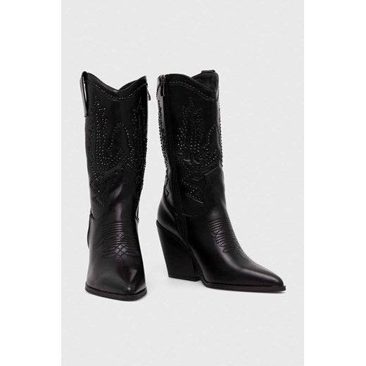 Answear Lab kowbojki kolor czarny na słupku Answear Lab 37 ANSWEAR.com