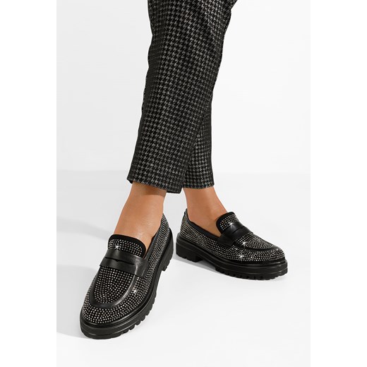 Czarne eleganckie mokasyny damskie Libre ze sklepu Zapatos w kategorii Mokasyny damskie - zdjęcie 164453597