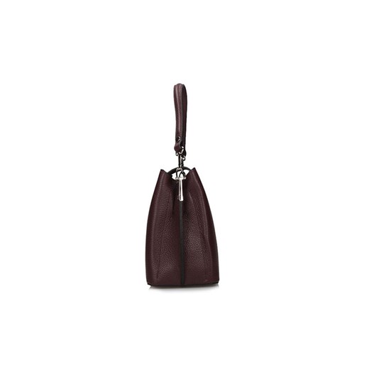 Shopper bag Toscanio na ramię brązowa matowa skórzana elegancka bez dodatków 