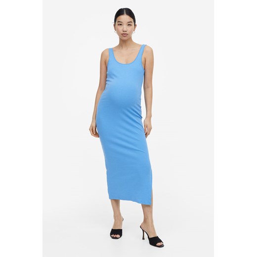 H & M - MAMA Prążkowana sukienka bez rękawów - Niebieski H & M L H&M