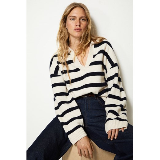 H & M - Sweter z kołnierzykiem - Beżowy H & M XS H&M
