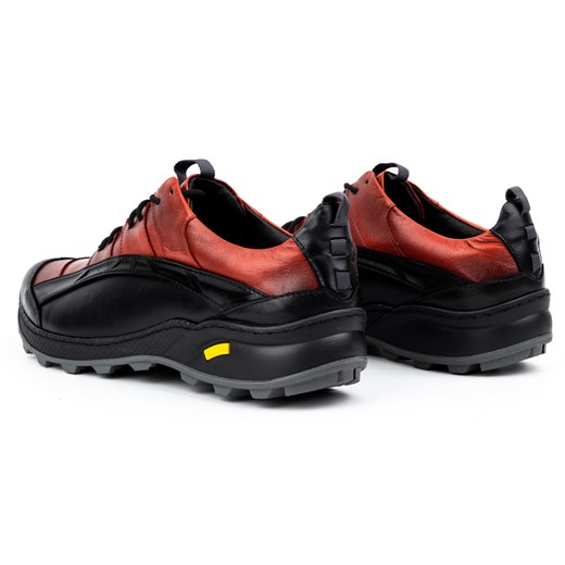 Buty męskie skórzane trekkingowe 405KZ czarne z czerwonym ze sklepu butyolivier w kategorii Buty trekkingowe męskie - zdjęcie 164456857