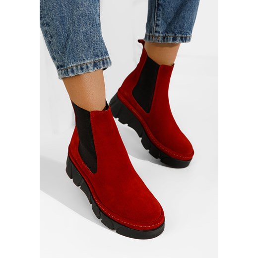 Czerwone botki chelsea Avelyn V2 ze sklepu Zapatos w kategorii Botki - zdjęcie 164457716