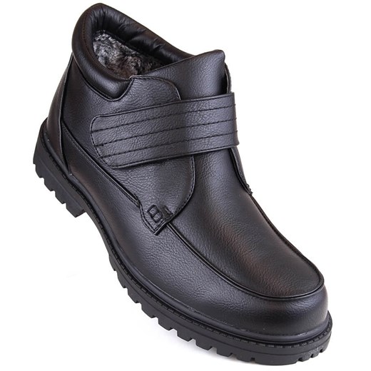 Atletico Trzewiki buty męskie na rzep ocieplane czarne Man's Style WS-004 41 ButyModne.pl