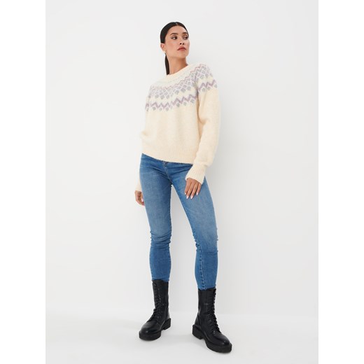 Sweter damski Mohito z okrągłym dekoltem zimowy 