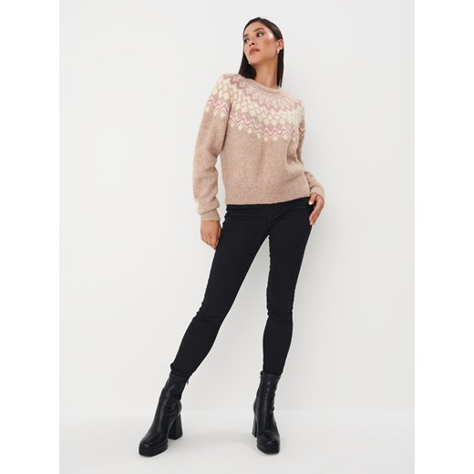Mohito sweter damski casualowy z okrągłym dekoltem 