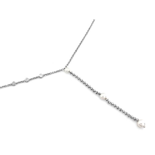 srebrny naszyjnik 925 łańcuszek z perełkami Lovrin LOVRIN