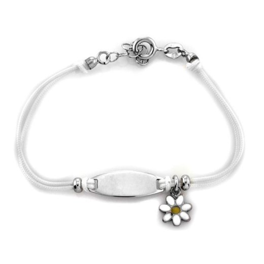 srebrna bransoletka 925 sznurkowa z kwiatuszkiem Lovrin LOVRIN