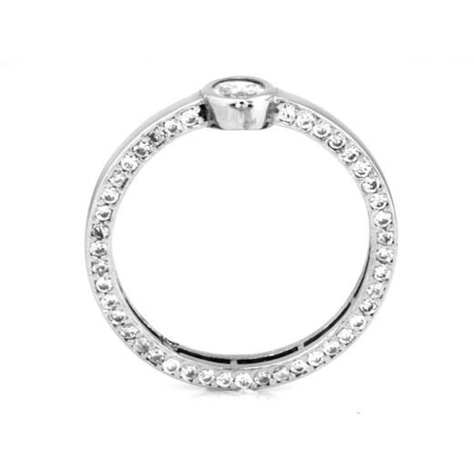 srebrny pierścionek 925 okrągła cyrkonia Lovrin LOVRIN