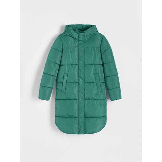 Reserved - Ocieplany płaszcz - morski Reserved XL Reserved