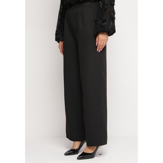 Czarne Eleganckie Spodnie z Szerokimi Nogawkami Kahinuni ze sklepu Born2be Odzież w kategorii Spodnie damskie - zdjęcie 164506595