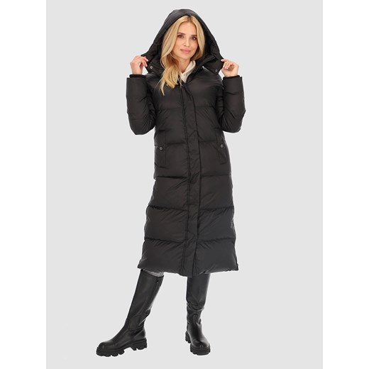 Czarna kurtka puchowa damska z rozporkami Perso ze sklepu Eye For Fashion w kategorii Kurtki damskie - zdjęcie 164511556