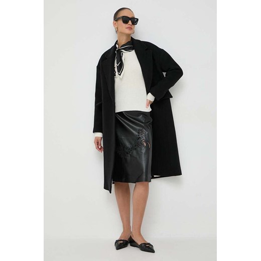 Beatrice B płaszcz wełniany kolor czarny przejściowy oversize ze sklepu ANSWEAR.com w kategorii Płaszcze damskie - zdjęcie 164514346