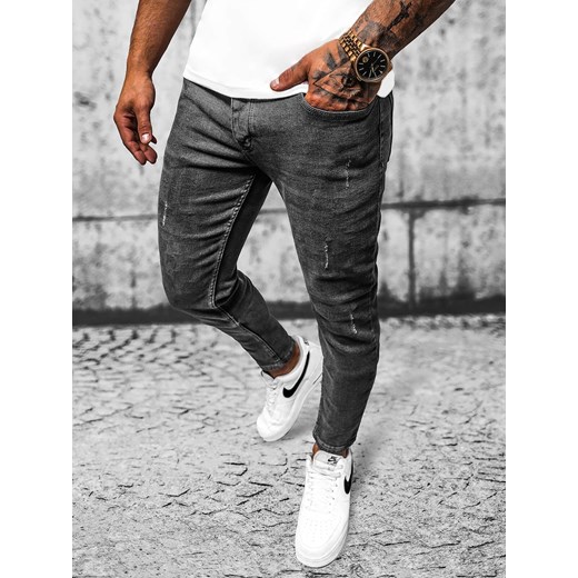 Spodnie jeansowe męskie grafitowe OZONEE E/6576/01 ze sklepu ozonee.pl w kategorii Jeansy męskie - zdjęcie 164526455