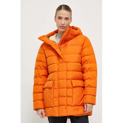 Marmot kurtka puchowa damska kolor pomarańczowy zimowa ze sklepu ANSWEAR.com w kategorii Kurtki damskie - zdjęcie 164530066