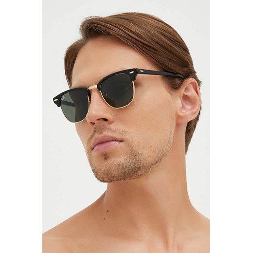 Ray-Ban okulary przeciwsłoneczne CLUBMASTER męskie kolor czarny 0RB3016 ze sklepu PRM w kategorii Okulary przeciwsłoneczne męskie - zdjęcie 164537129