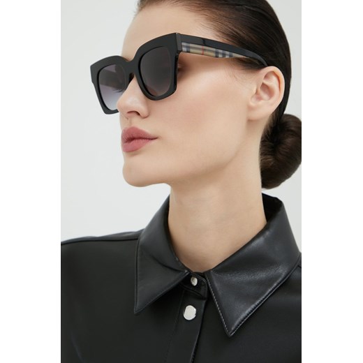 Burberry okulary przeciwsłoneczne KITTY damskie kolor czarny 0BE4364 Burberry 49 okazja PRM