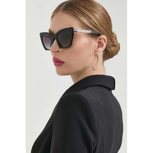 Burberry okulary przeciwsłoneczne damskie kolor czarny Burberry 52 wyprzedaż PRM