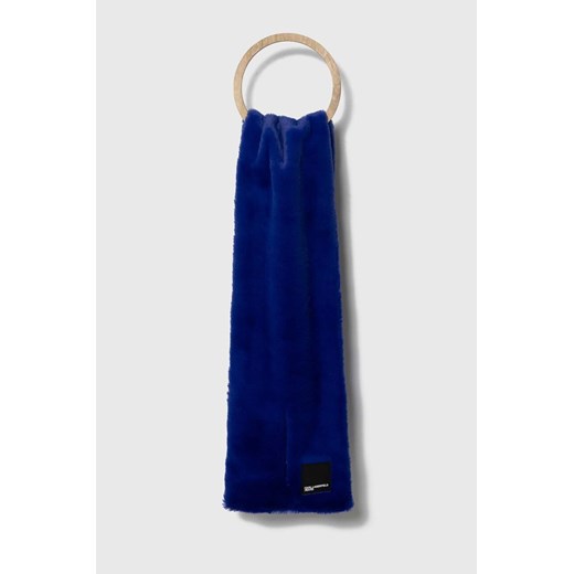 Karl Lagerfeld Jeans szalik damski kolor niebieski gładki ze sklepu ANSWEAR.com w kategorii Szaliki i chusty damskie - zdjęcie 164537439