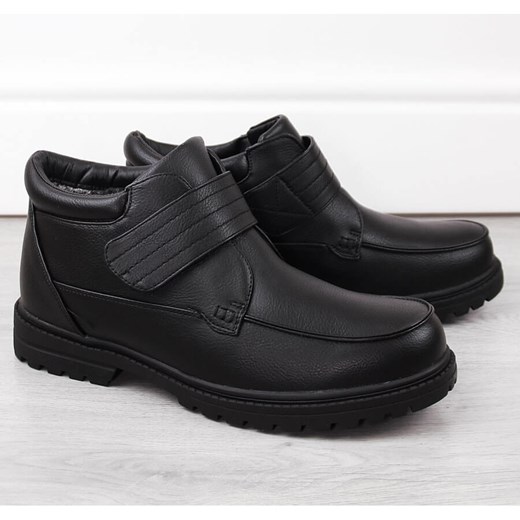 Atletico Trzewiki buty męskie na rzep ocieplane czarne Man's Style WS-004 40 ButyModne.pl