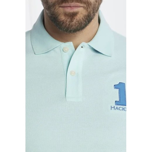 T-shirt męski Hackett London niebieski casual 