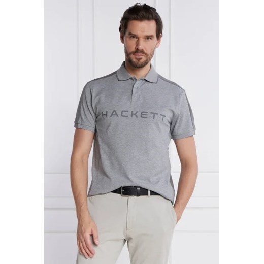 T-shirt męski Hackett London z elastanu szary na wiosnę 