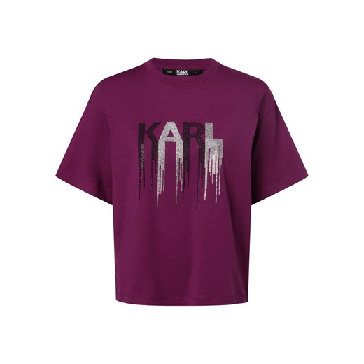 KARL LAGERFELD T-shirt damski Kobiety Bawełna lila nadruk ze sklepu vangraaf w kategorii Bluzki damskie - zdjęcie 164547018