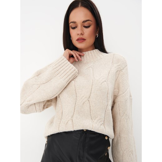 Sweter damski Mohito casual beżowy