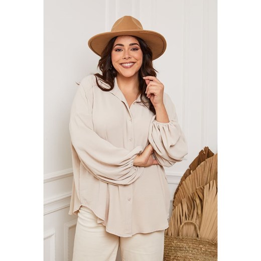 Plus Size Company Bluzka "Alizee" w kolorze beżowym Plus Size Company 44 promocyjna cena Limango Polska
