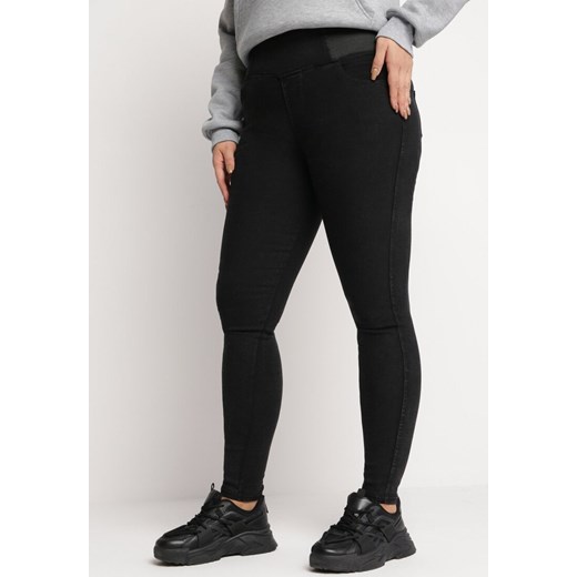 Czarne Spodnie Skinny z Wysokim Stanem Panella ze sklepu Born2be Odzież w kategorii Spodnie damskie - zdjęcie 164562896