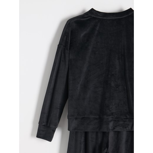 Reserved - Dwuczęściowa piżama z weluru - czarny Reserved XS Reserved