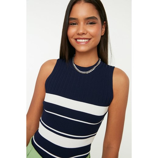 trendyol Top w kolorze granatowo-białym Trendyol S promocja Limango Polska