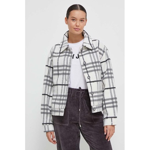 Pepe Jeans kurtka z domieszką wełny Riley kolor biały przejściowa Pepe Jeans XS ANSWEAR.com