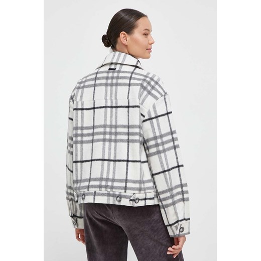 Pepe Jeans kurtka z domieszką wełny Riley kolor biały przejściowa Pepe Jeans XS ANSWEAR.com