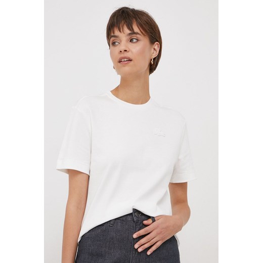Lacoste t-shirt bawełniany damski kolor biały Lacoste 38 ANSWEAR.com