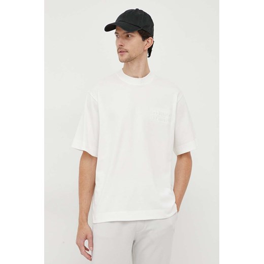 Lacoste t-shirt bawełniany kolor biały z aplikacją Lacoste S PRM