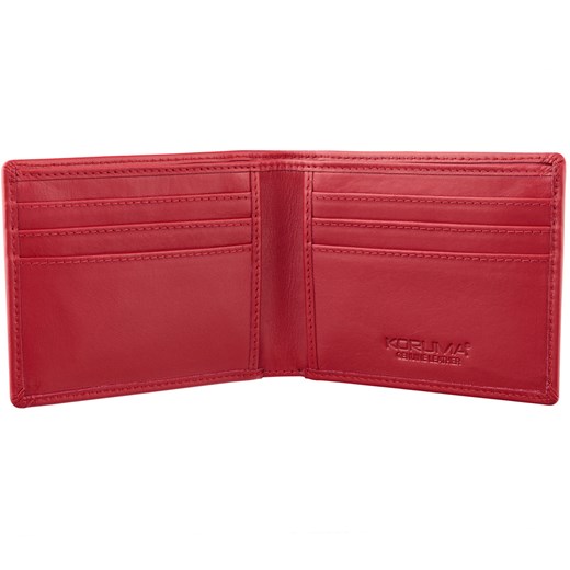 Cienki portfel damski skórzany typu SLIM (Czerwony) ze sklepu Koruma ID Protection w kategorii Portfele damskie - zdjęcie 164579169